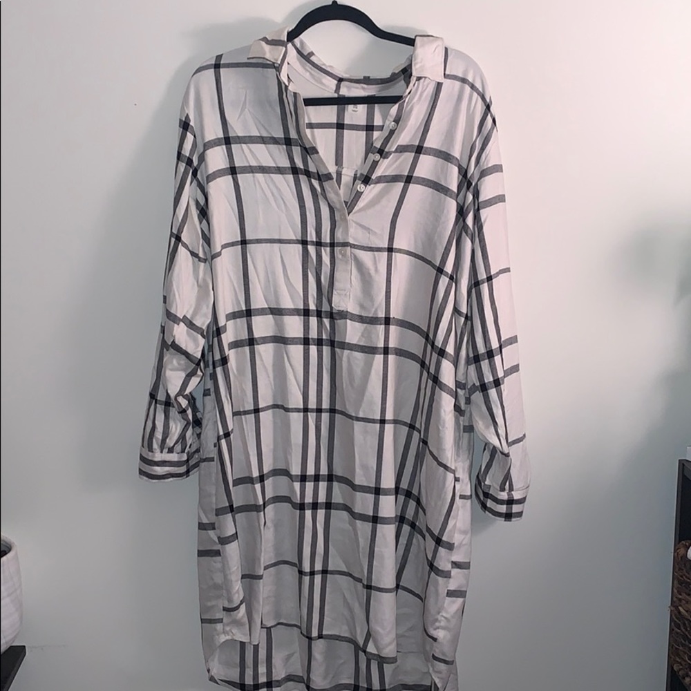 NWT oversized flannel buttonup dress